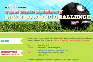 Microsite for QMI Sales agency client event